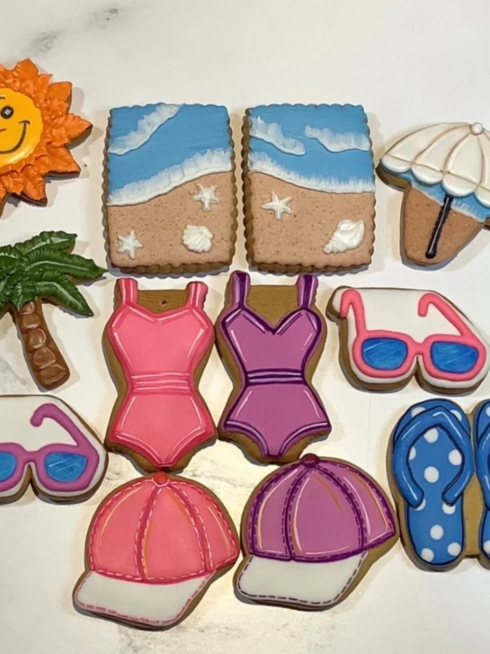 Summer Beach Cookie Cutter Set – 6 Pc Plastic Baking Cutters